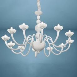 Viadurini Lighting Klassische Kronleuchter-Kronleuchter mit 12 Lichtern aus venezianischem Glas und Metall Made in Italy - Foscarino