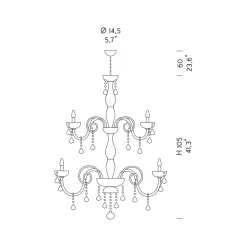 Viadurini Lighting Klassische Kronleuchter-Kronleuchter mit 18 Lichtern aus venezianischem Glas und Metall im klassischen Florentiner Stil