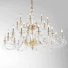 Viadurini Lighting Klassische Kronleuchter-Kronleuchter mit 24 Lichtern aus mundgeblasenem Glas und klassischem Luxuskristall - Cassea
