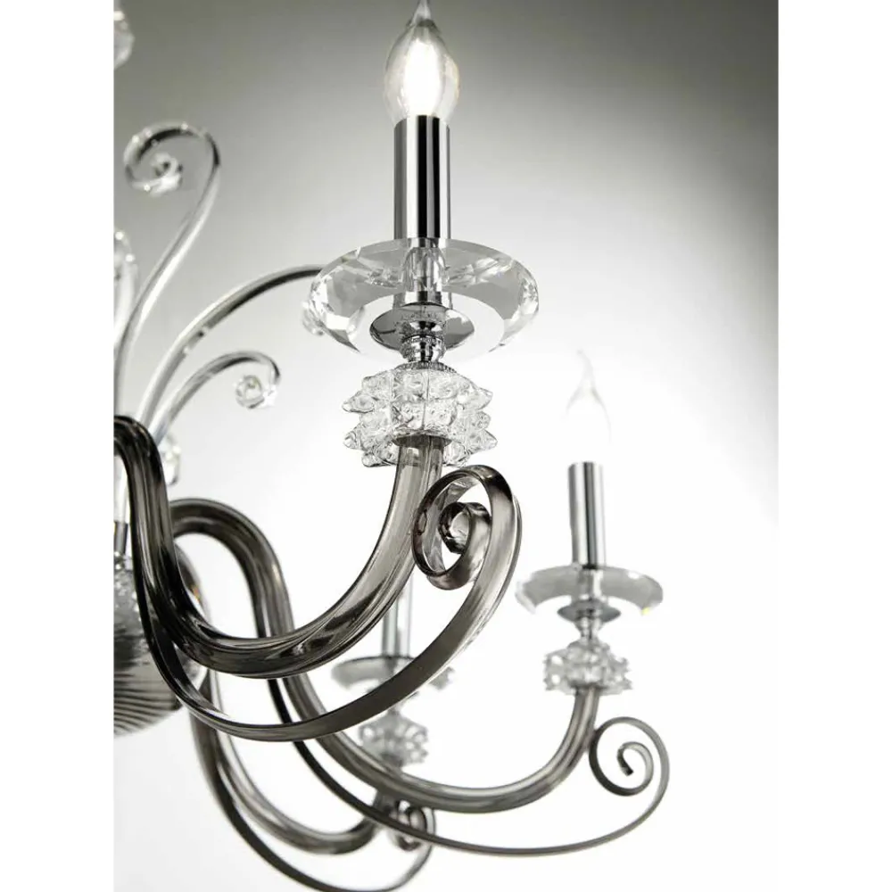 Viadurini Lighting Klassische Kronleuchter-Kronleuchter mit 24 Lichtern aus mundgeblasenem Glas und klassischem Luxuskristall - Cassea