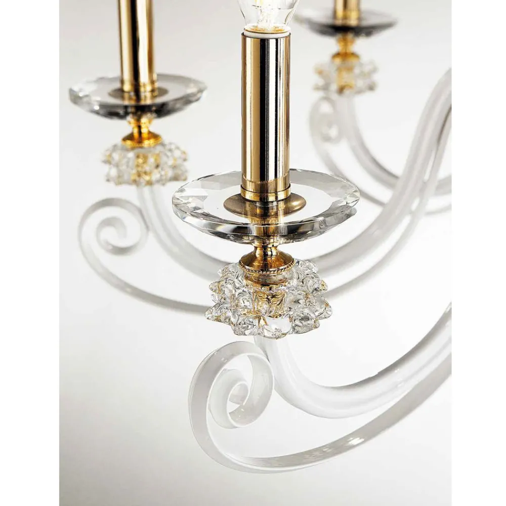 Viadurini Lighting Klassische Kronleuchter-Kronleuchter mit 24 Lichtern aus mundgeblasenem Glas und klassischem Luxuskristall - Cassea