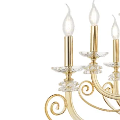 Viadurini Lighting Klassische Kronleuchter-Kronleuchter mit 6 Lichtern aus mundgeblasenem Glas und klassischem Luxuskristall - Cassea