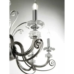 Viadurini Lighting Klassische Kronleuchter-Kronleuchter mit 6 Lichtern aus mundgeblasenem Glas und klassischem Luxuskristall - Cassea