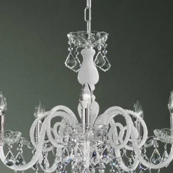 Viadurini Lighting Klassische Kronleuchter-Kronleuchter mit 5 Lichtern aus venezianischem Glas und Metall im klassischen Florentiner Stil