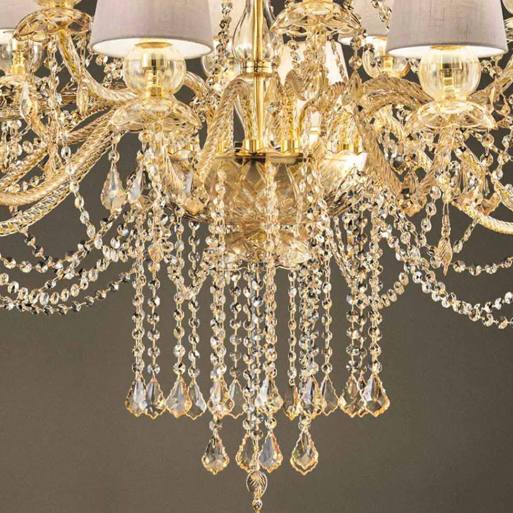 Viadurini Lighting Klassische Kronleuchter-Kronleuchter mit 16 Lichtern Handgefertigt aus Venedig Glas, Made in Italy - Milagros