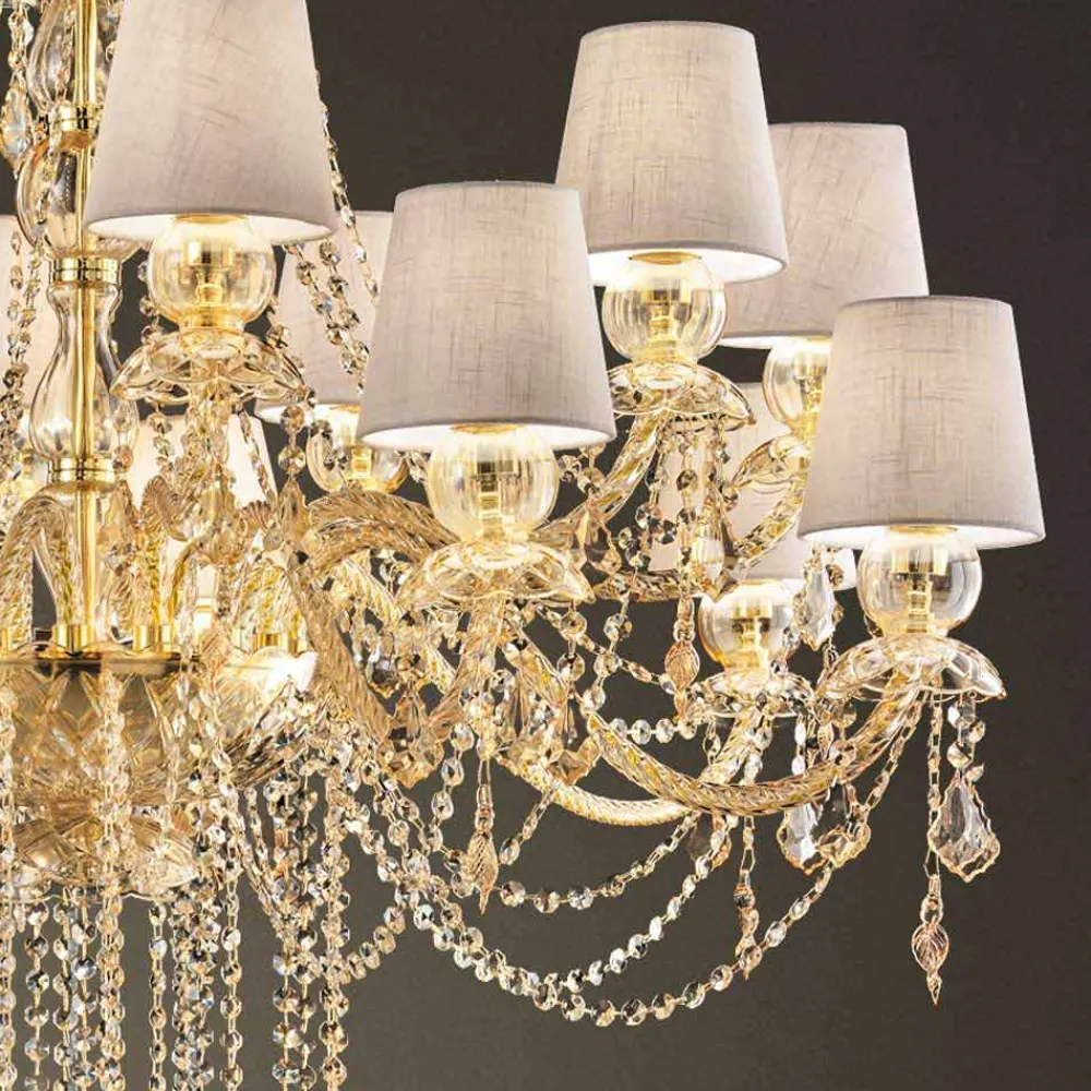 Viadurini Lighting Klassische Kronleuchter-Kronleuchter mit 16 Lichtern Handgefertigt aus Venedig Glas, Made in Italy - Milagros