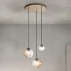 Viadurini Lighting Moderne Kronleuchter-Kronleuchter mit 3 Lichtern aus mundgeblasenem Glas in Form einer Kugel Made in Italy - Prilla