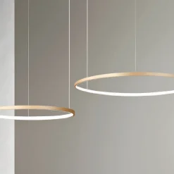 Viadurini Lighting Moderne Kronleuchter-Kronleuchter mit 2 oder 3 horizontalen runden LED-Leuchten aus lackiertem Metall – Maulbeere