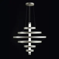 Viadurini Lighting Moderne Kronleuchter-Kronleuchter mit Glaskörper und 6 Aluminiumkreisen - Clara