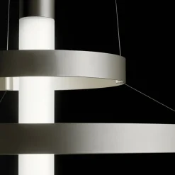 Viadurini Lighting Moderne Kronleuchter-Kronleuchter mit Glaskörper und 6 Aluminiumkreisen - Clara