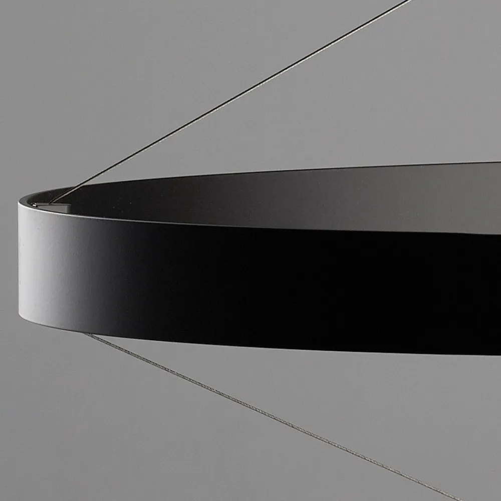 Viadurini Lighting Moderne Kronleuchter-Kronleuchter mit Glaskörper und 6 Aluminiumkreisen - Clara