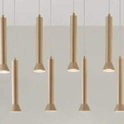 Viadurini Lighting Moderne Kronleuchter-Kronleuchter mit goldlackiertem Metallrahmen und verstellbaren Kabeln – Birke