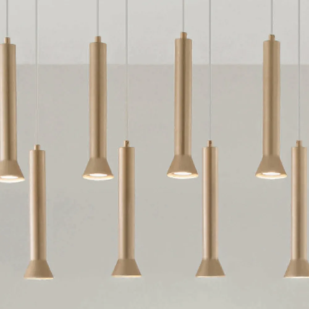 Viadurini Lighting Moderne Kronleuchter-Kronleuchter mit goldlackiertem Metallrahmen und verstellbaren Kabeln – Birke