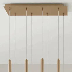 Viadurini Lighting Moderne Kronleuchter-Kronleuchter mit goldlackiertem Metallrahmen und verstellbaren Kabeln – Birke