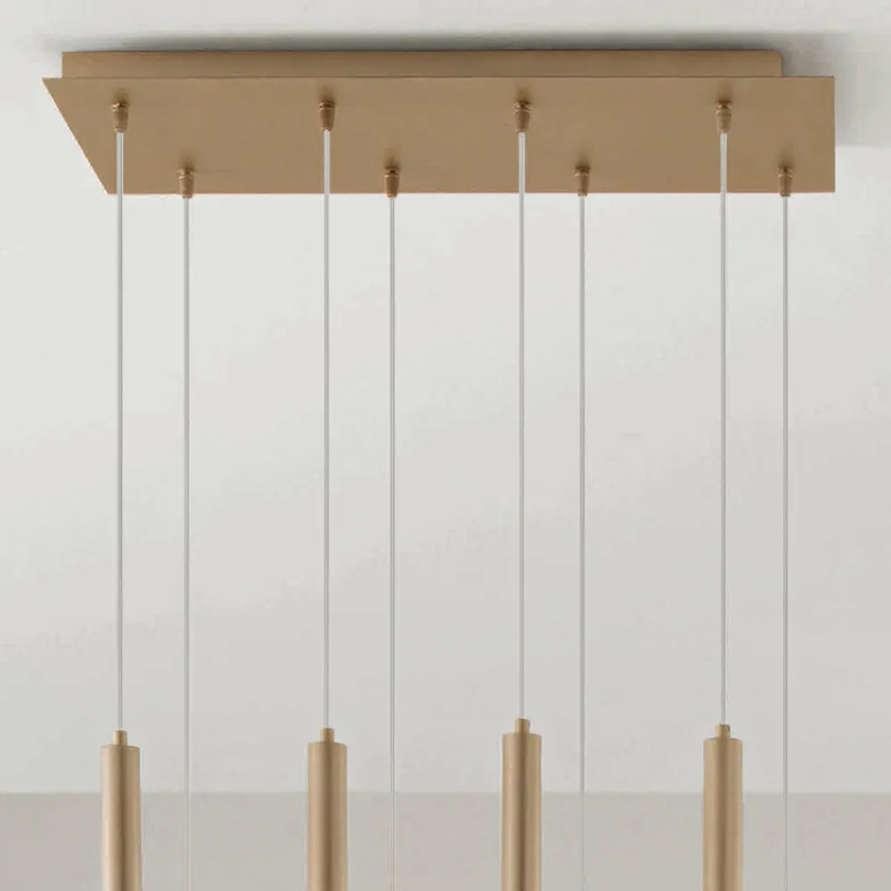 Viadurini Lighting Moderne Kronleuchter-Kronleuchter mit goldlackiertem Metallrahmen und verstellbaren Kabeln – Birke
