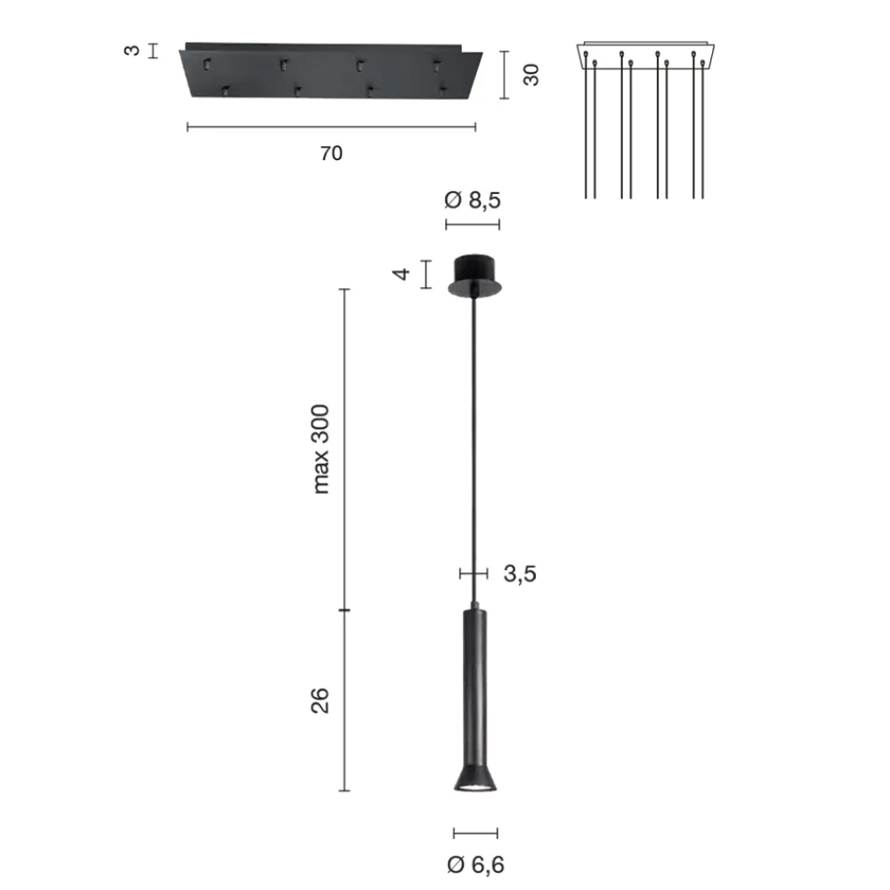 Viadurini Lighting Moderne Kronleuchter-Kronleuchter mit goldlackiertem Metallrahmen und verstellbaren Kabeln – Birke