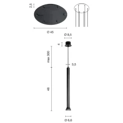Viadurini Lighting Moderne Kronleuchter-Kronleuchter mit schwarz lackiertem Metallrahmen und verstellbaren Kabeln – Birke