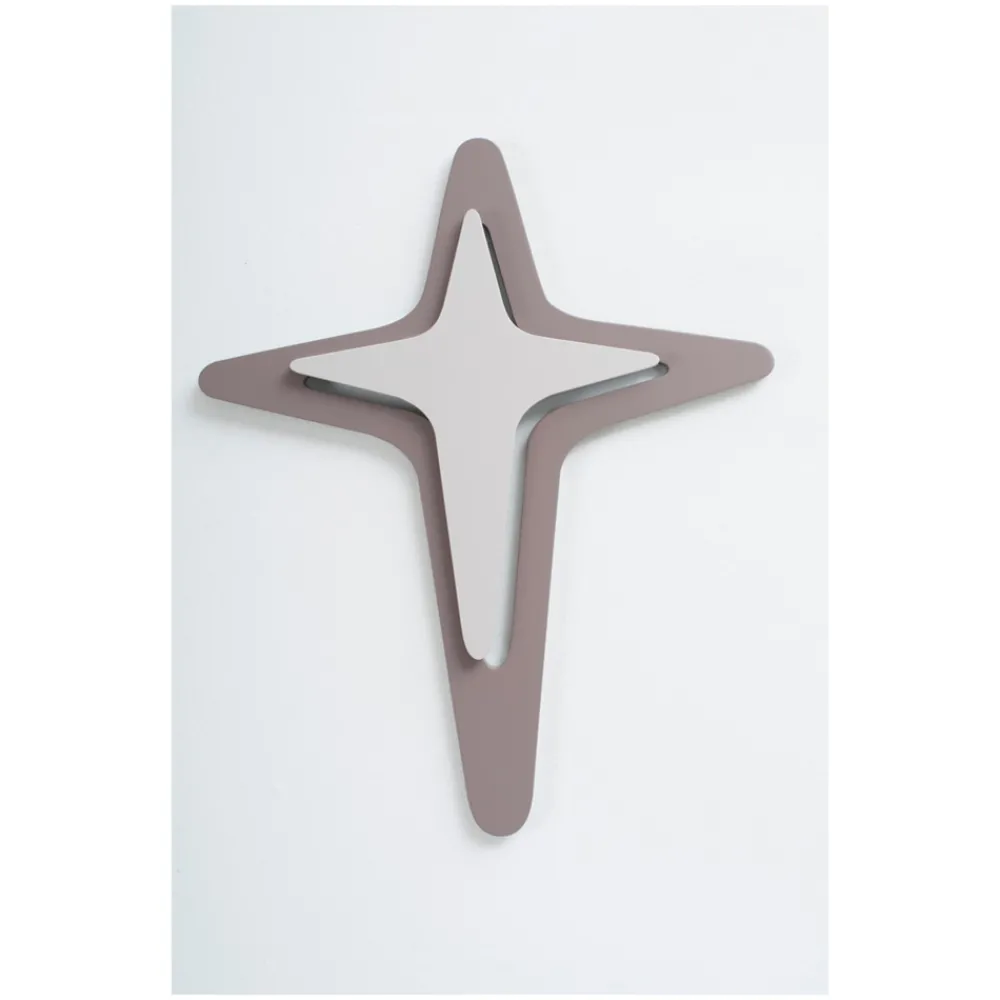 Viadurini Decor Religiöse Bilder-Kruzifix in Kakaofarbe und Kies, hergestellt mit Lasergravur, hergestellt in Italien – Diana