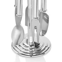 Viadurini Decor Käsemesser-Käsemesser aus Silbermetall mit Kristallen 5 Stück - Marfio