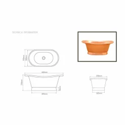 Viadurini Bathroom Kupferwaschbecken-Kupfer Aufsatzwaschbecken handbearbeitet Cala