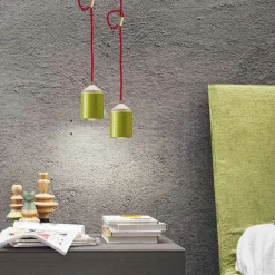 Viadurini Lighting Moderne Pendelleuchten-Lampe aus Buchenholz und Hängeleuchte aus Keramik, hergestellt in Italien, Asien