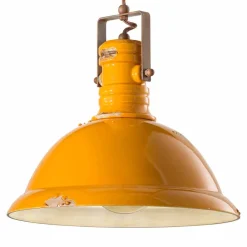Ferroluce Pendelleuchten Vintage-Lampe im Industrial Design aus Keramik und Metall Ruth