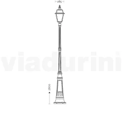 Viadurini Lighting Gartenlampion-Lampe im Vintage-Stil aus Aluminium und Glas, hergestellt in Italien – Vivian