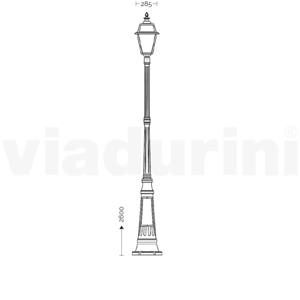 Viadurini Lighting Gartenlampion-Lampe im Vintage-Stil aus Aluminium und Glas, hergestellt in Italien – Vivian