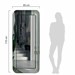 Viadurini Living Wandspiegel-Langer rechteckiger Spiegel mit Rahmen in Kristalloptik, hergestellt in Italien – Loop