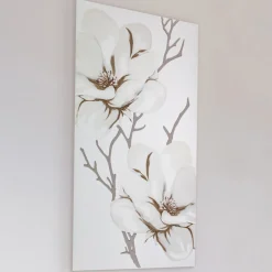 Viadurini Decor Blumen Bilder-Lasergefertigtes Bild mit Magnolienblume, hergestellt in Italien – Misaki