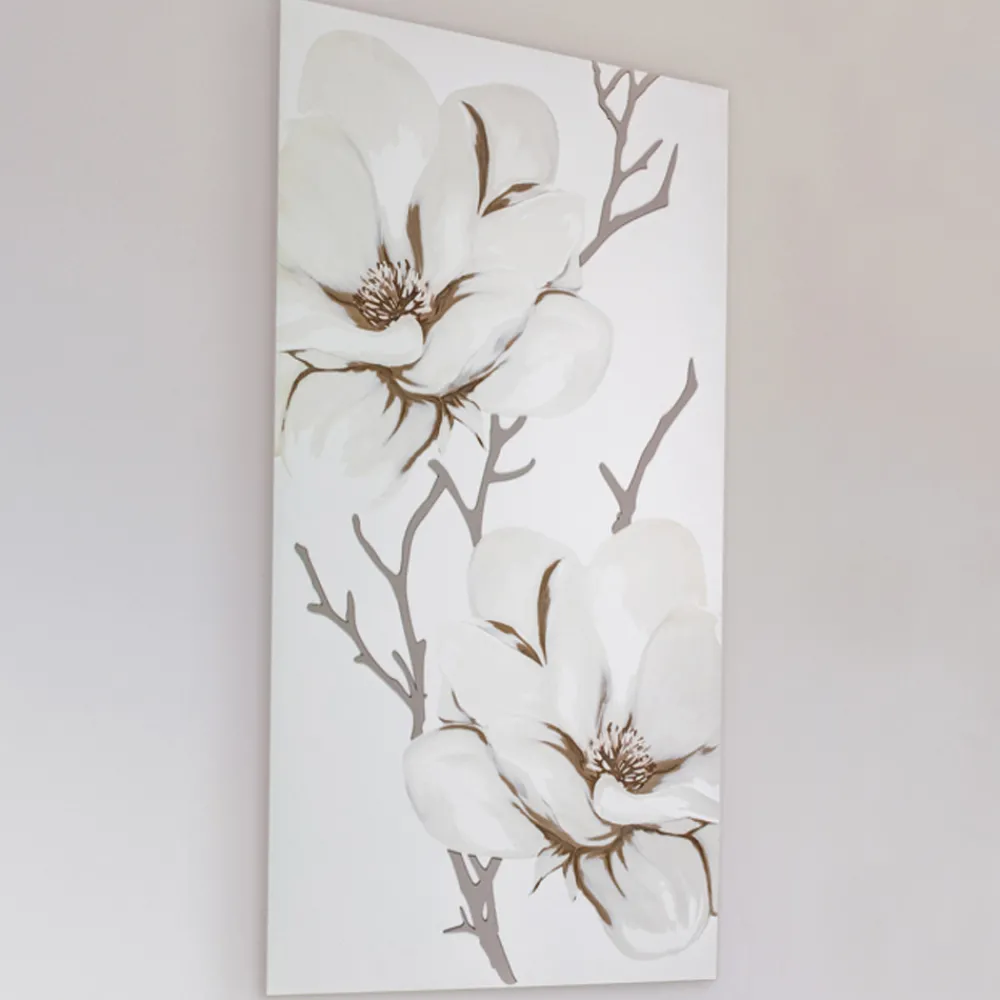 Viadurini Decor Blumen Bilder-Lasergefertigtes Bild mit Magnolienblume, hergestellt in Italien – Misaki