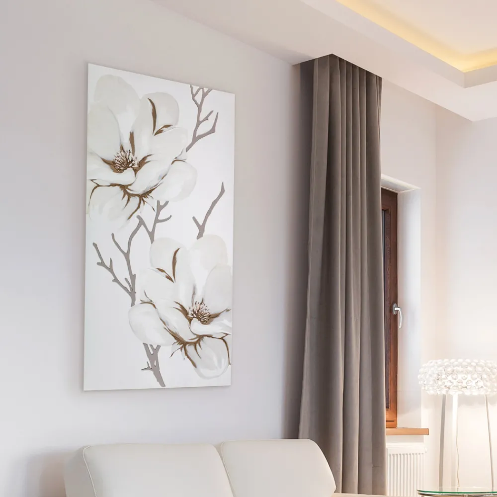 Viadurini Decor Blumen Bilder-Lasergefertigtes Bild mit Magnolienblume, hergestellt in Italien – Misaki