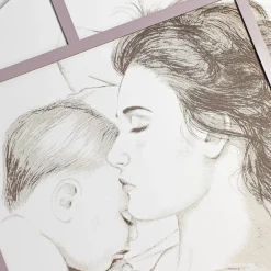 Viadurini Decor Religiöse Bilder-Lasergravierte Tafel mit Frau und Kind, hergestellt in Italien – Harald