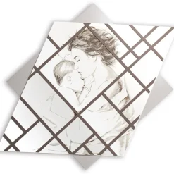 Viadurini Decor Religiöse Bilder-Lasergravierte Tafel mit Frau und Kind, hergestellt in Italien – Harald