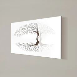 Viadurini Decor Blumen Bilder-Lasergraviertes Bild mit Stammbaum und Herz, hergestellt in Italien – Aletha