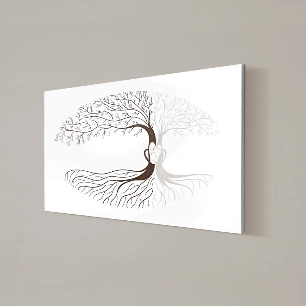 Viadurini Decor Blumen Bilder-Lasergraviertes Bild mit Stammbaum und Herz, hergestellt in Italien – Aletha