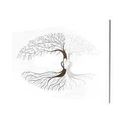 Viadurini Decor Blumen Bilder-Lasergraviertes Bild mit Stammbaum und Herz, hergestellt in Italien – Aletha