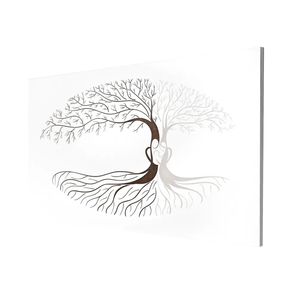 Viadurini Decor Blumen Bilder-Lasergraviertes Bild mit Stammbaum und Herz, hergestellt in Italien – Aletha