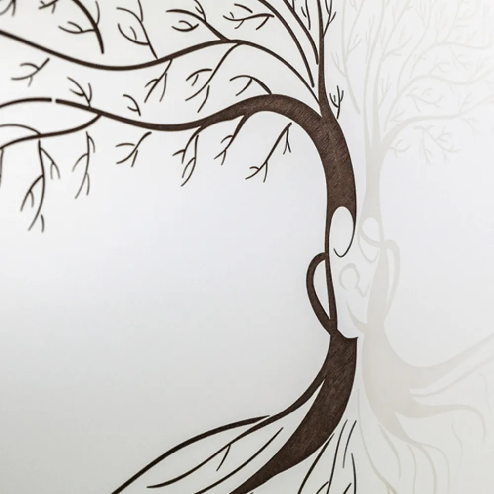 Viadurini Decor Blumen Bilder-Lasergraviertes Bild mit Stammbaum und Herz, hergestellt in Italien – Aletha