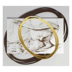 Viadurini Decor Religiöse Bilder-Lasergraviertes Bild mit Marias Kuss an Jesus, hergestellt in Italien – Sylvie