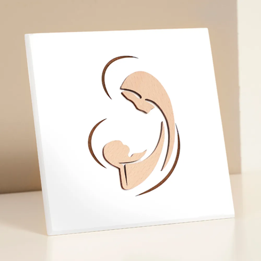 Viadurini Decor Religiöse Bilder-Lasergraviertes Bild von Maria und dem Jesuskind, hergestellt in Italien – Nigella