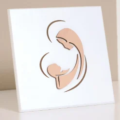 Viadurini Decor Religiöse Bilder-Lasergraviertes Bild von Maria und dem Jesuskind, hergestellt in Italien – Nigella