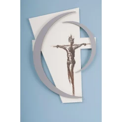 Viadurini Decor Religiöse Bilder-Lasergraviertes Kruzifix mit dem Namen des Vaters, hergestellt in Italien – Maia