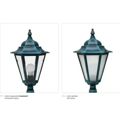 Viadurini Lighting Gartenlampion-Laternenpfahl 2 Lichter aus Aluminium und Glas Made in Italy Vintage - Janira