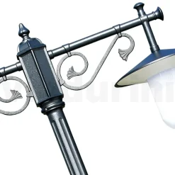 Viadurini Lighting Gartenlampion-Laternenpfahl 2 Lichter im Vintage-Stil aus grauem Aluminium, hergestellt in Italien – Belen