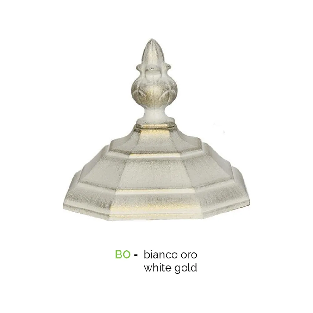 Viadurini Lighting Gartenlampion-Laternenpfahl mit 2 Lichtern im Vintage-Stil aus weißem Aluminium, hergestellt in Italien – Dodo