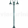 Viadurini Lighting Gartenlampion-Laternenpfahl mit zwei Außenleuchten aus Aluminiumdruckguss, hergestellt in Italien, Anusca
