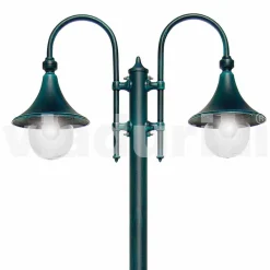 Viadurini Lighting Gartenlampion-Laternenpfahl mit zwei Außenleuchten aus Aluminiumdruckguss, hergestellt in Italien, Anusca