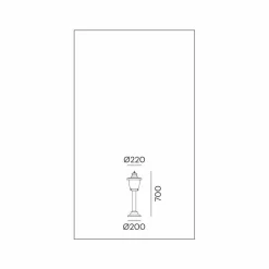 Il Fanale Gartenlampion-Laternenpfahl Vintage Outdoor Post aus Messing und weißem Glas - Venezia von