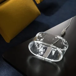 Viadurini Lighting Moderne Tischlampen-LED Acryl Kristall Tischlampe Gold, Silber, Kupferblatt - Gnassi